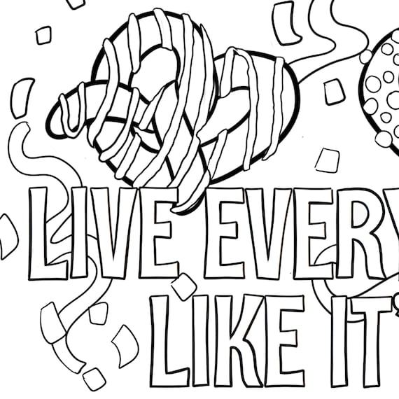 Buy coloring page live everyday like its pretzel day office coloring page adult coloring sheet digital download instant download online in india