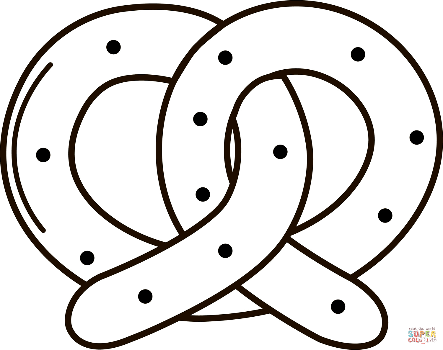 Pretzel coloring page free printable coloring pages