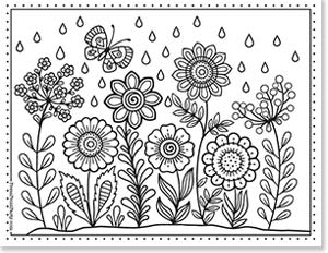 Coloring pages of flowers for kids and adults free printable