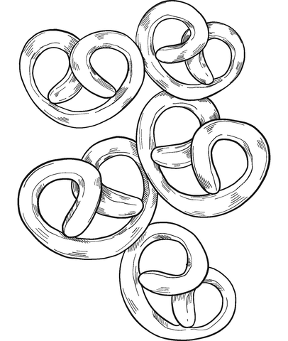 Pretzels coloring page free printable coloring pages