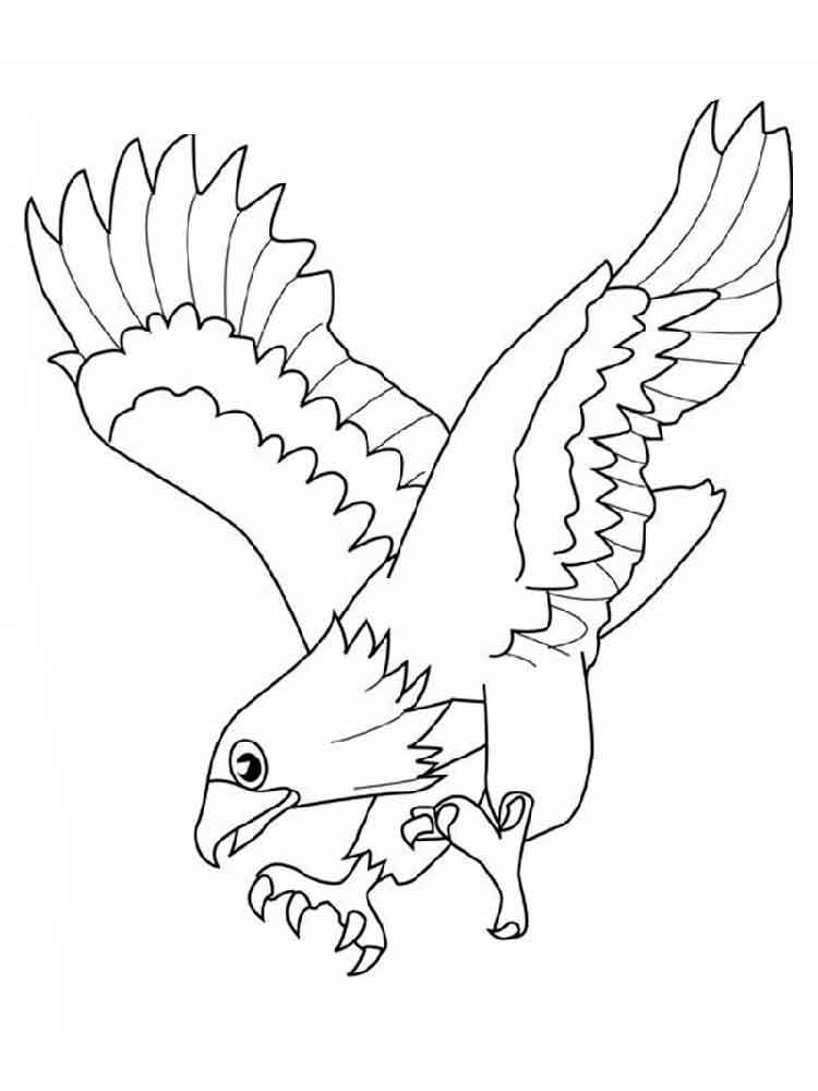 Eagle landing on a prey coloring page