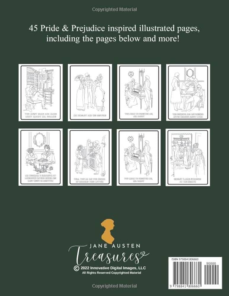 Pride and prejudice coloring book for all ages illustrations ranel austen jane books