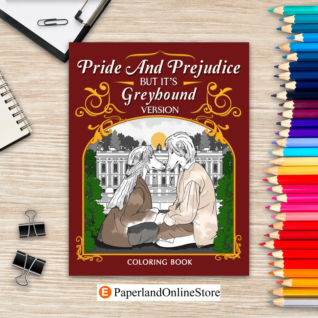 Pride and prejudice coloring book greyhound version coloring pages romantic period drama tv show fitzwilliam darcy elizabeth bennet