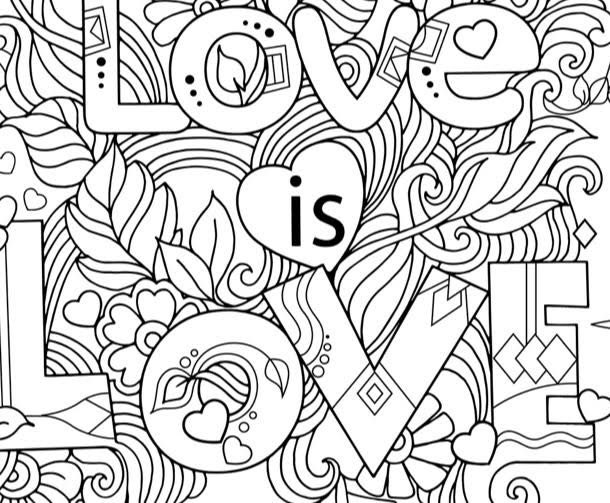 Pride coloring page love is love instant download