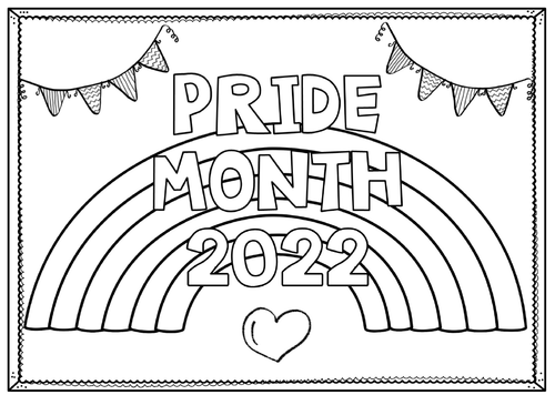 Pride month colouring sheets teaching resources