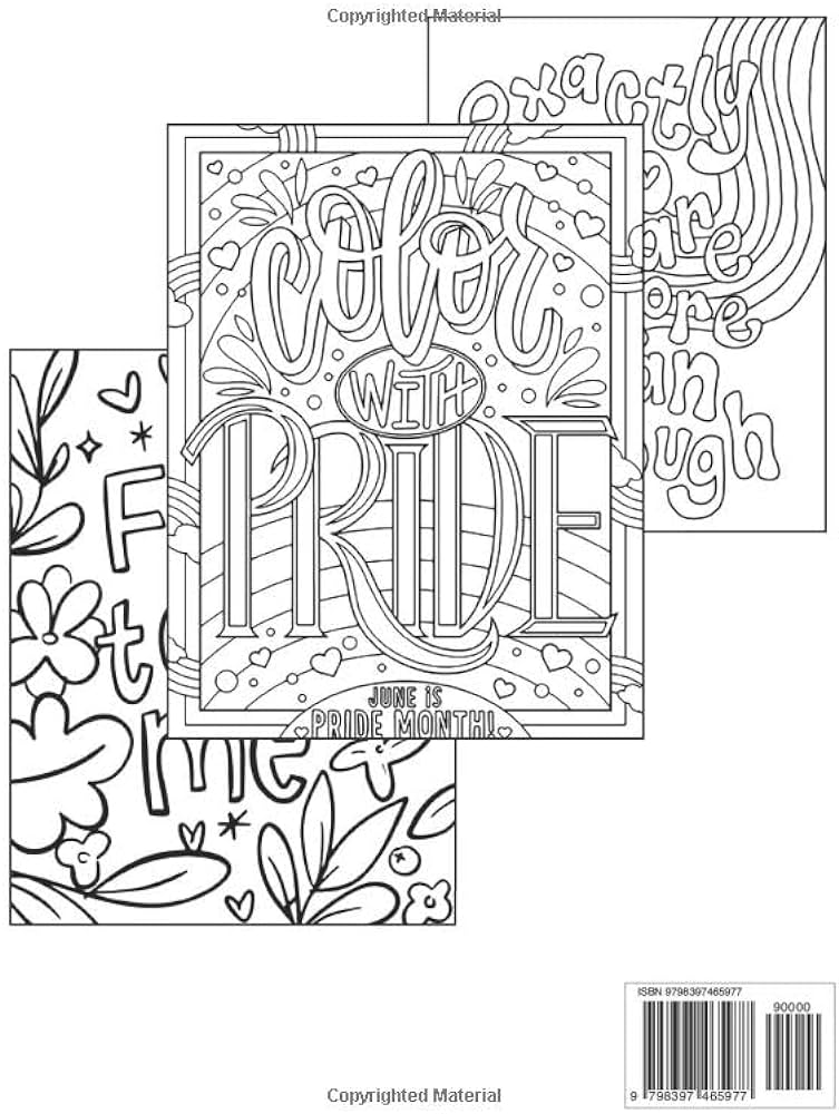 Pride coloring book a coloring page with lgbtq positive quotes inspirational pride mandalas reduce stress relax and joy cassius hodge books
