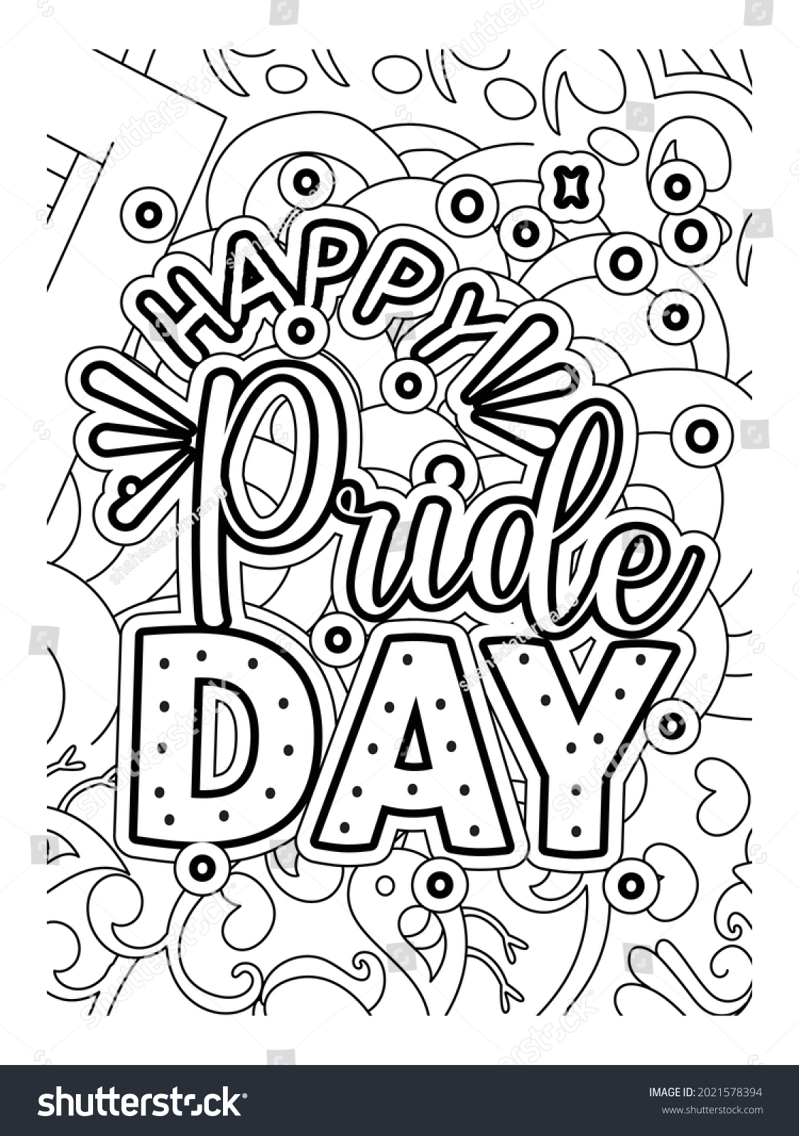 Happy pride day coloring page designmotivational stock vector royalty free