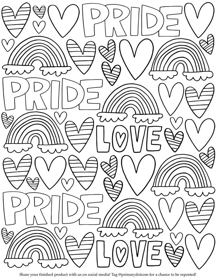 Free downloadable coloring pages to celebrate pride a blog by primary pride colors celebrate pride coloring pages