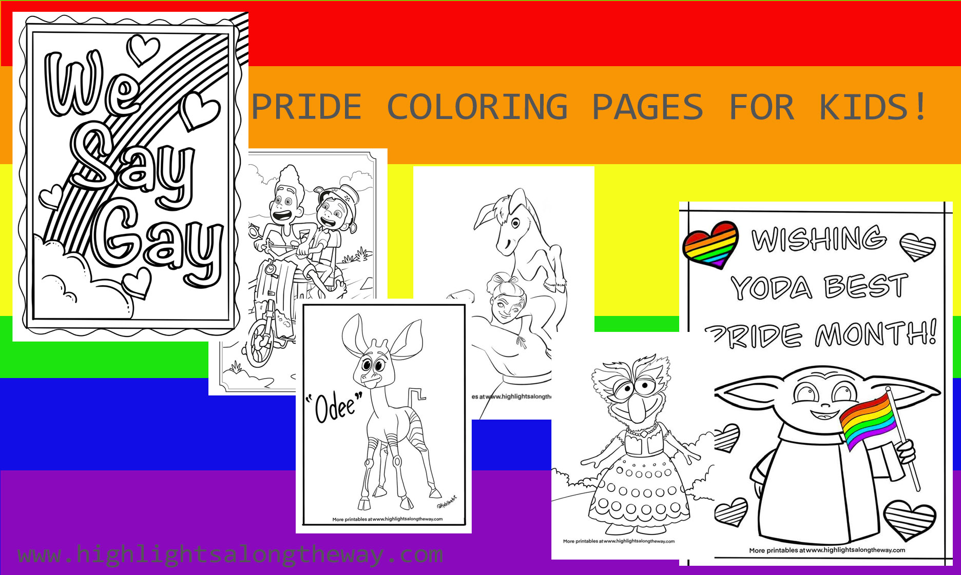 Pride month coloring pages for kids