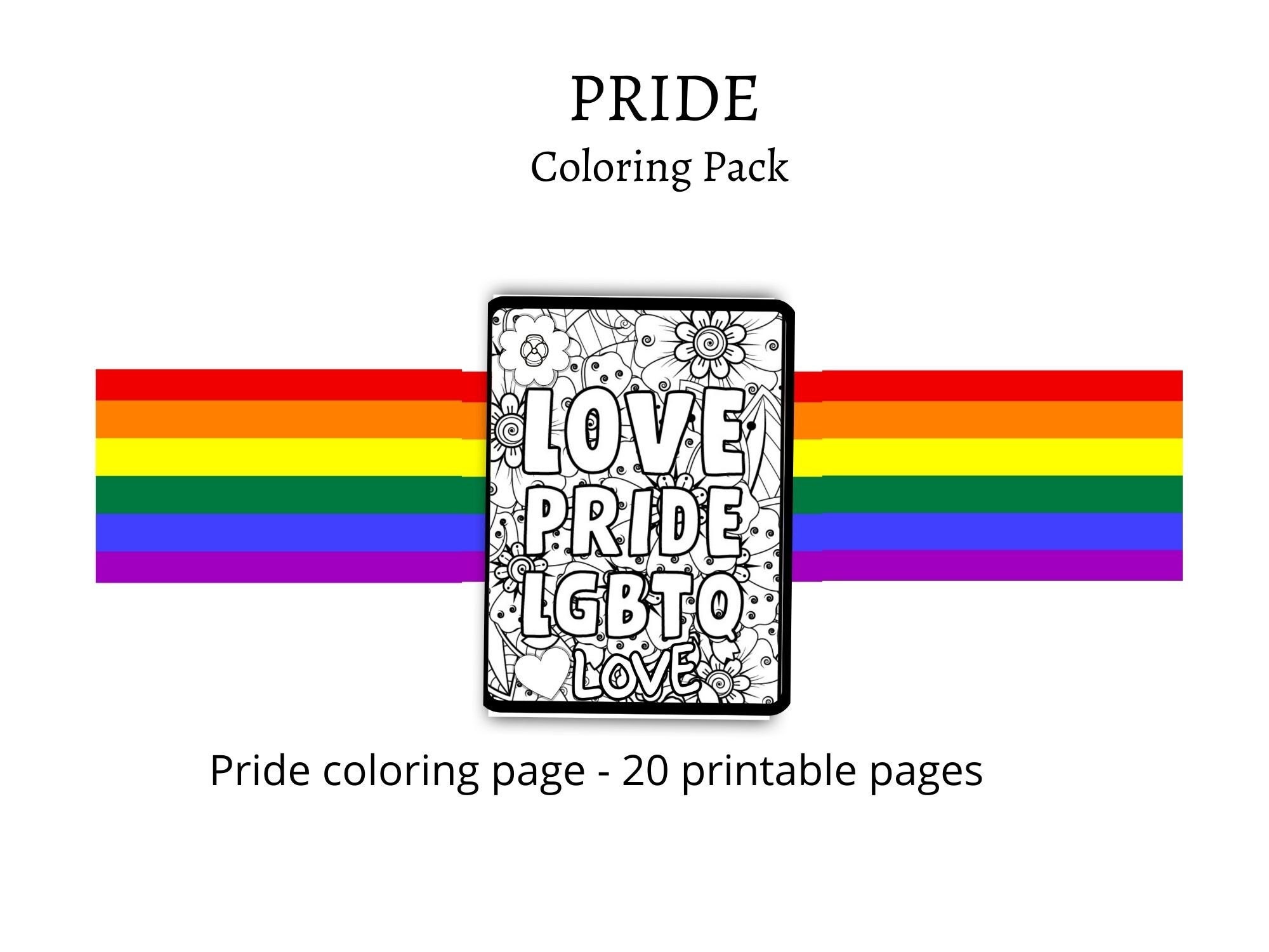 Pride coloring pages digital download pride coloring printable coloring page pride lgbtq pride sayings love is love be proud love