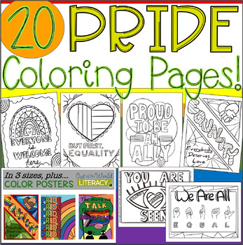 Pride month coloring pages and posters tpt