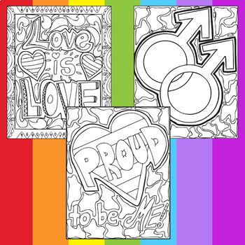 Lgbtq pride zen doodle coloring pages activity worksheets tpt