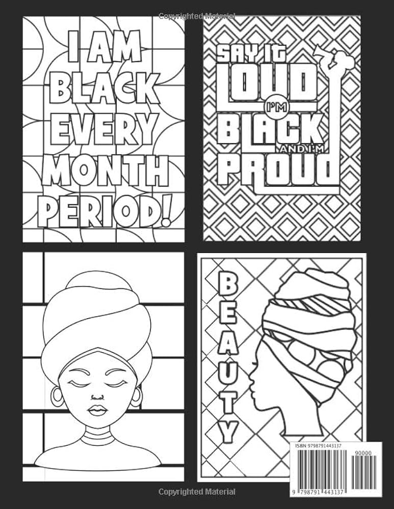 Black pride coloring book for kids adults perfect for black history month inspirational empowering and motivational black quotes affirmations history gift for kids teens and adults