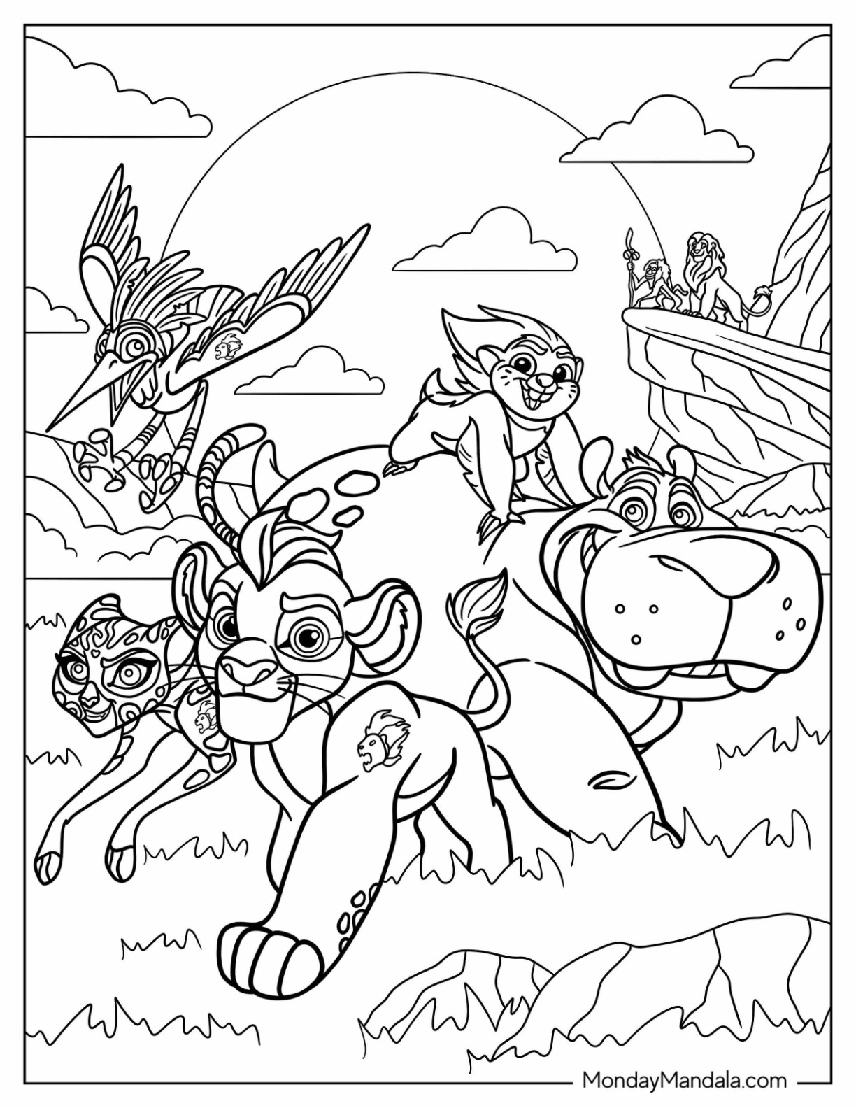 Lion guard coloring pages free pdf printables