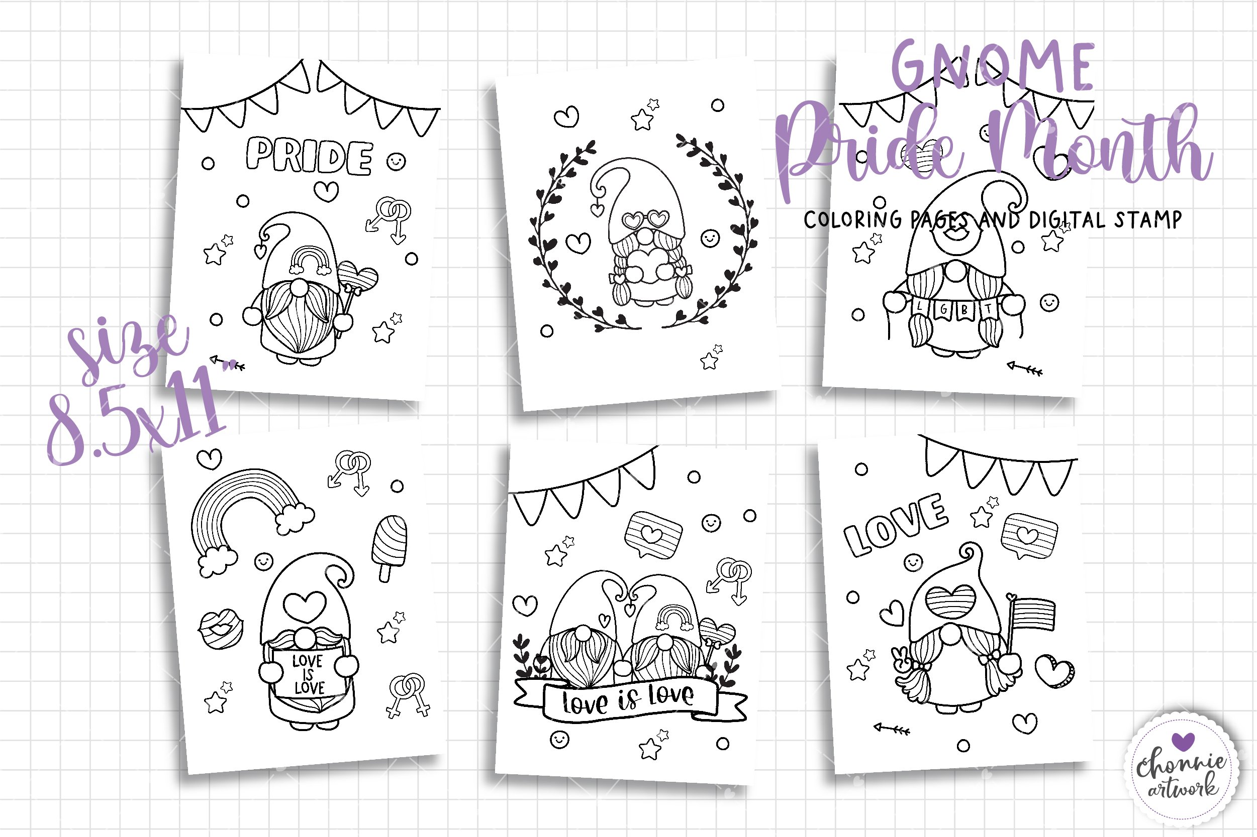 Gnome lgbt coloring pages pride gnome