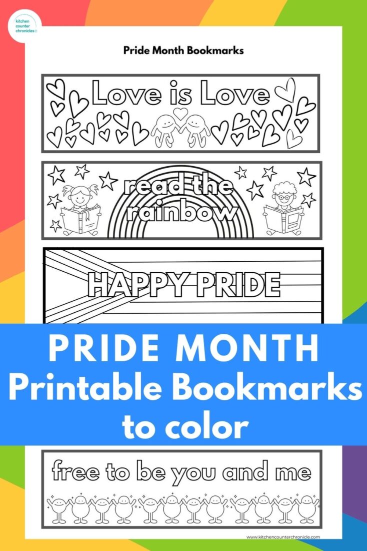 Printable pride bookmarks to color