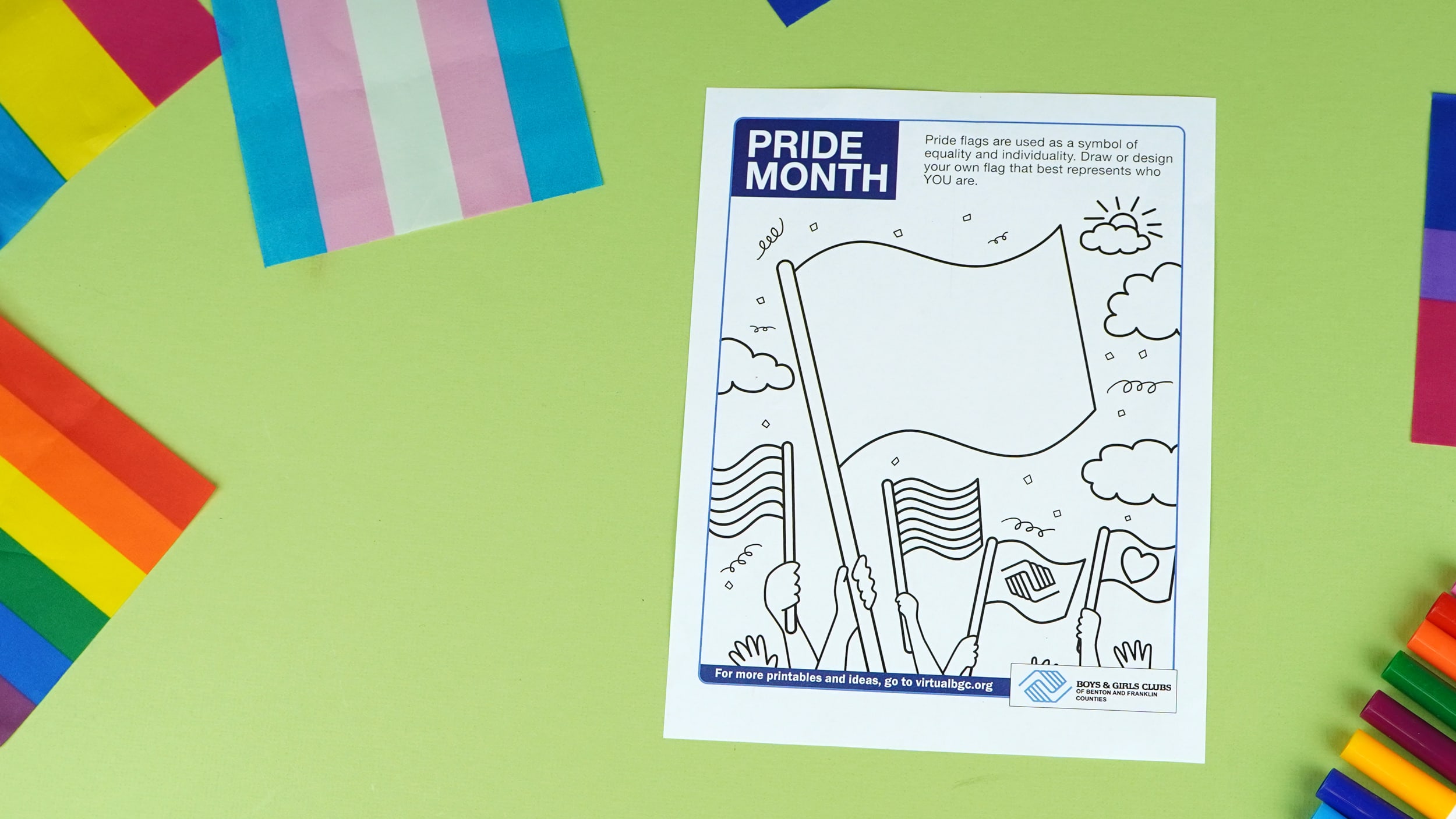 Printable pride month coloring activity virtual club