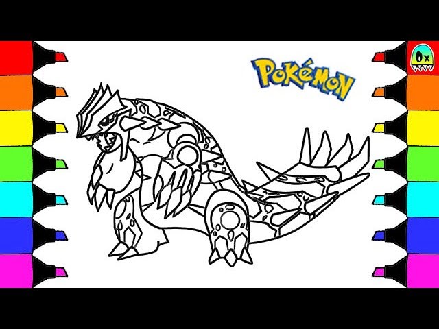 Pokemon coloring pages primal groudon colouring book fun for kids