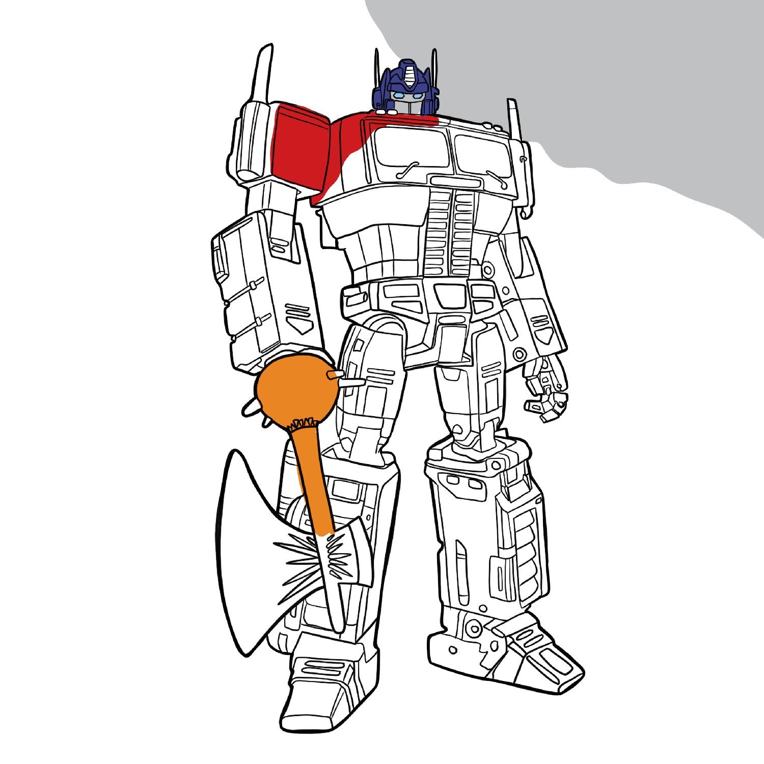 Optimus prime coloring page