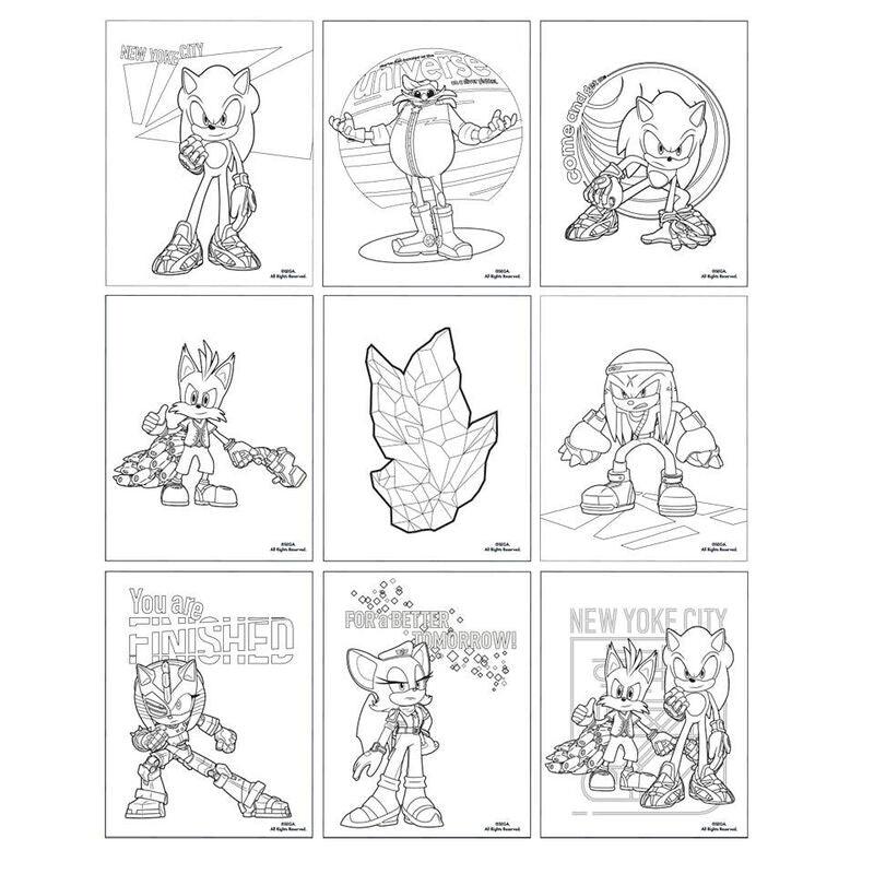 Sonic prime colouring stationery set