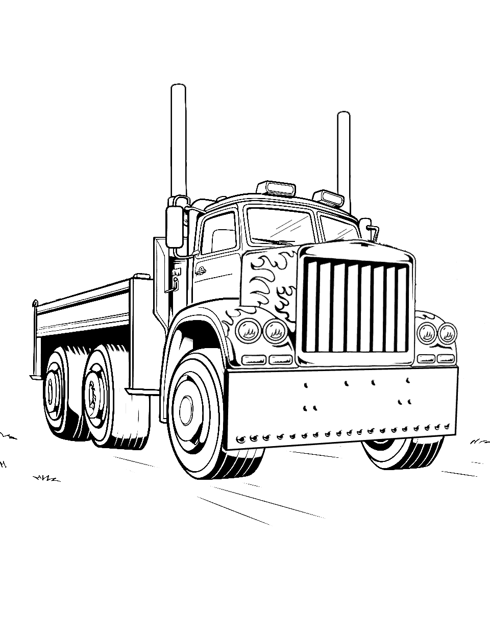 Truck coloring pages free printable sheets