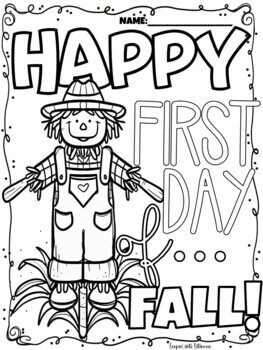 Free first day of fall coloring page september by looped into literacy