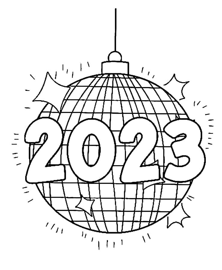 Happy new year coloring pages