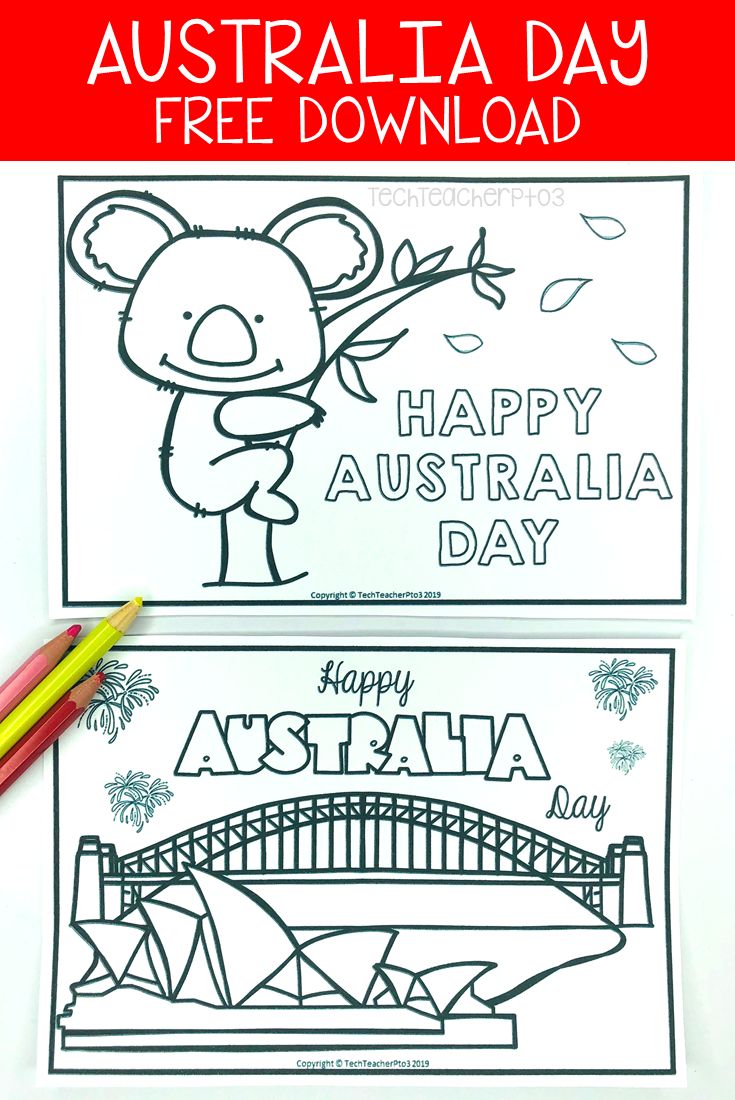 Australia day colouring pages free download elementary special education activities kindergarten freebies primary school curriculum