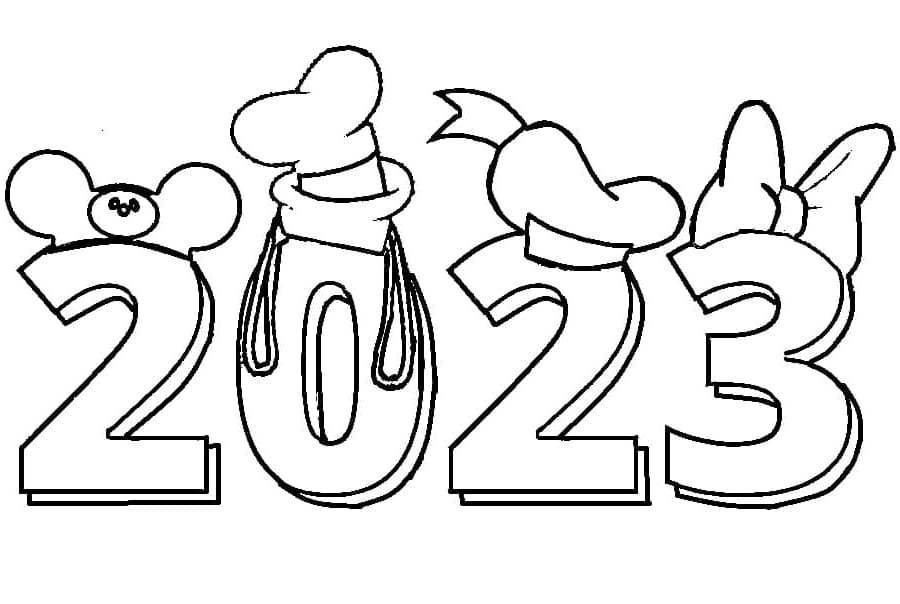 Happy new year coloring pages