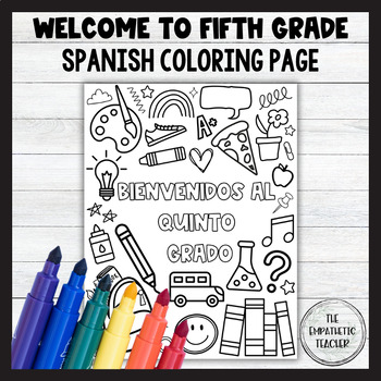 First day of school coloring page spanish tpt