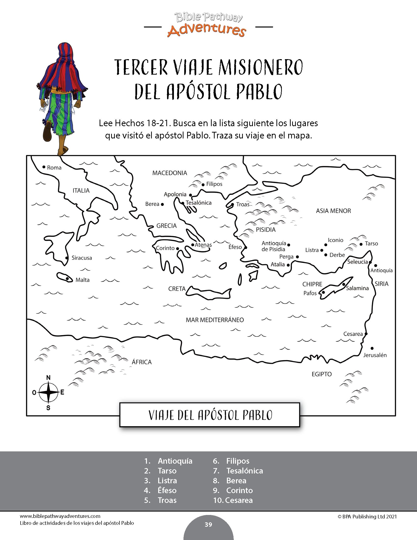 Libro de actividades de los viajes del apãstol pablo â bible pathway adventures