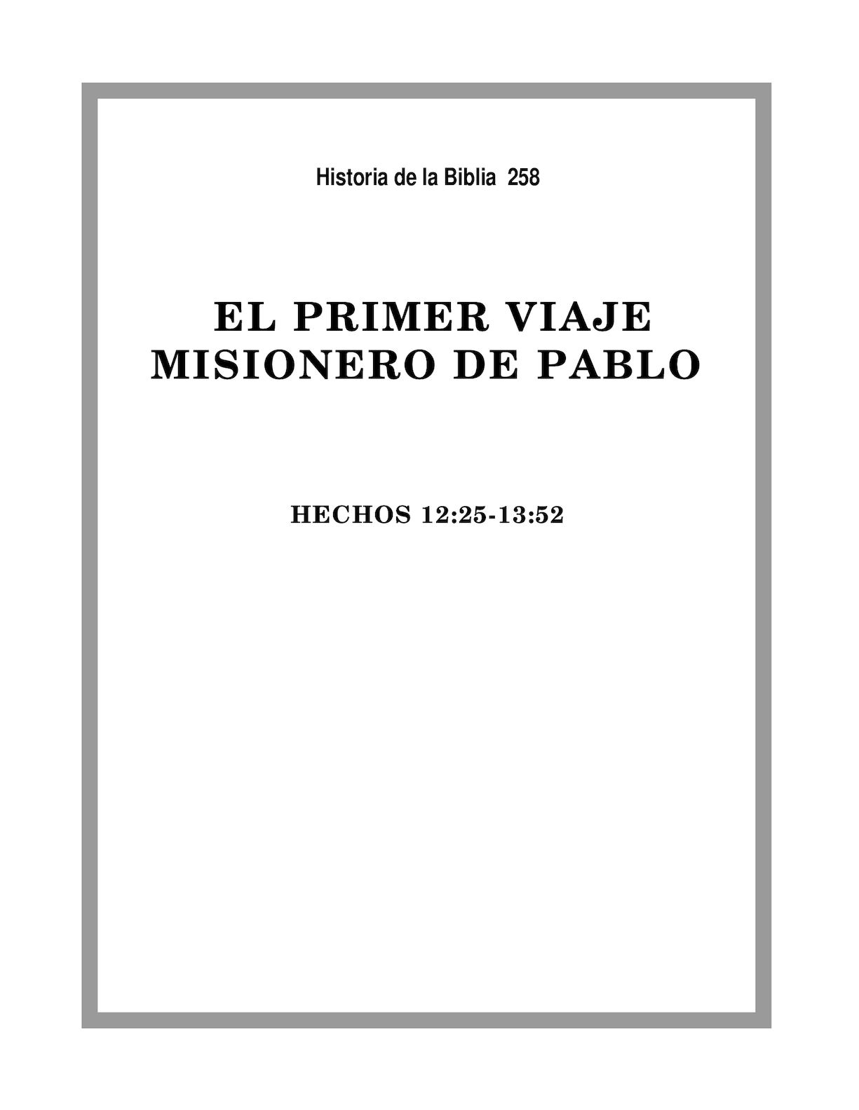 El primer viaje misionero de pablo