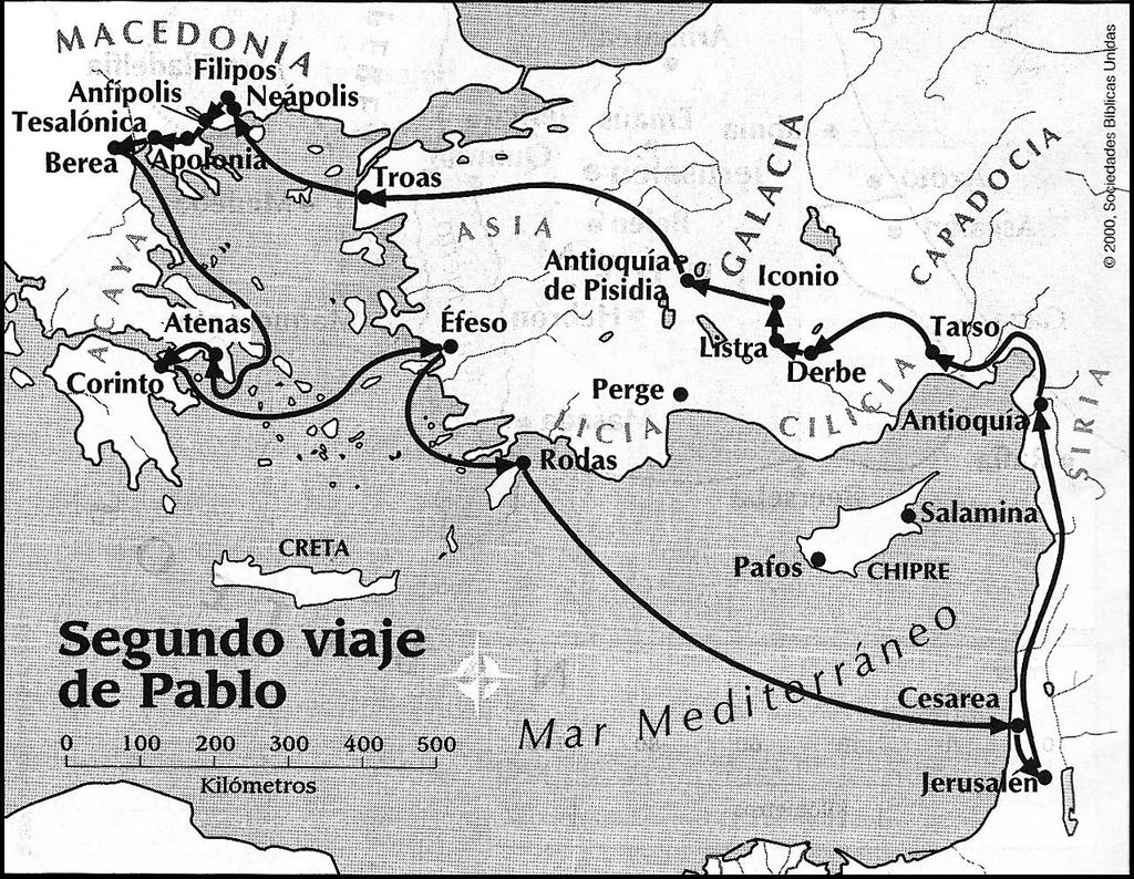 El segundo viaje misionero de pablo