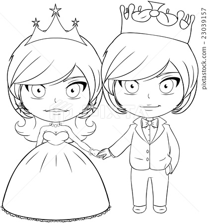 Prince and princess coloring page