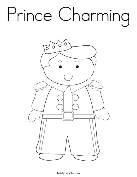 Prince charming coloring page