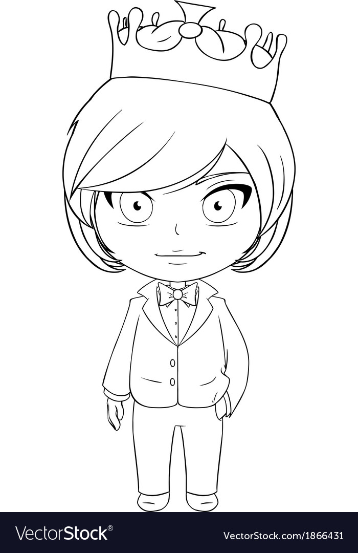 Prince coloring page royalty free vector image