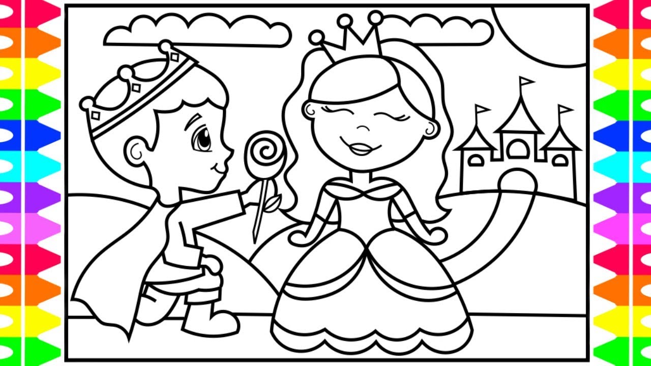 How to draw a princess and a prince for kids ðððð princess and prince drawing and coloring book