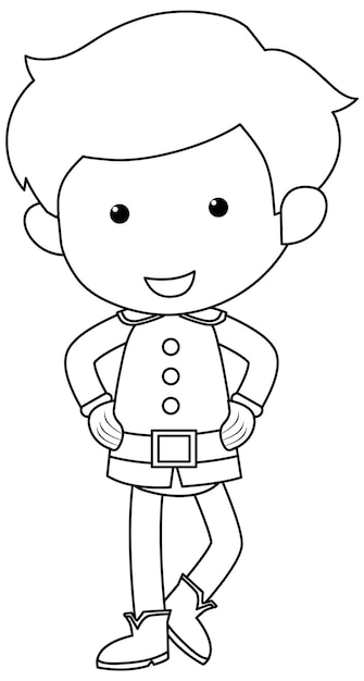 Premium vector cute prince doodle outline for colouring