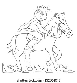 Prince coloring page vector illustration stock vector royalty free