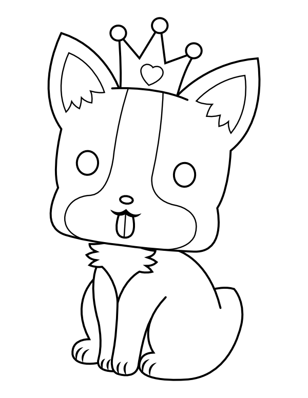 Printable dog prince coloring page