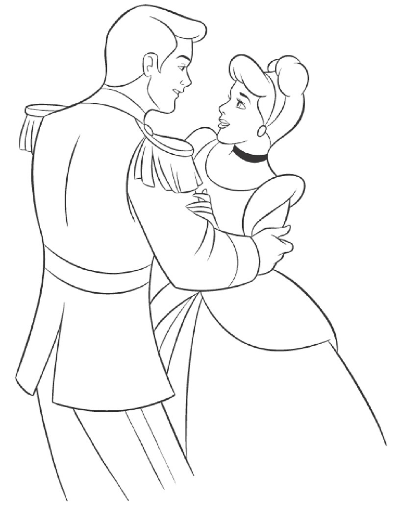 Free cinderella drawing to print and color