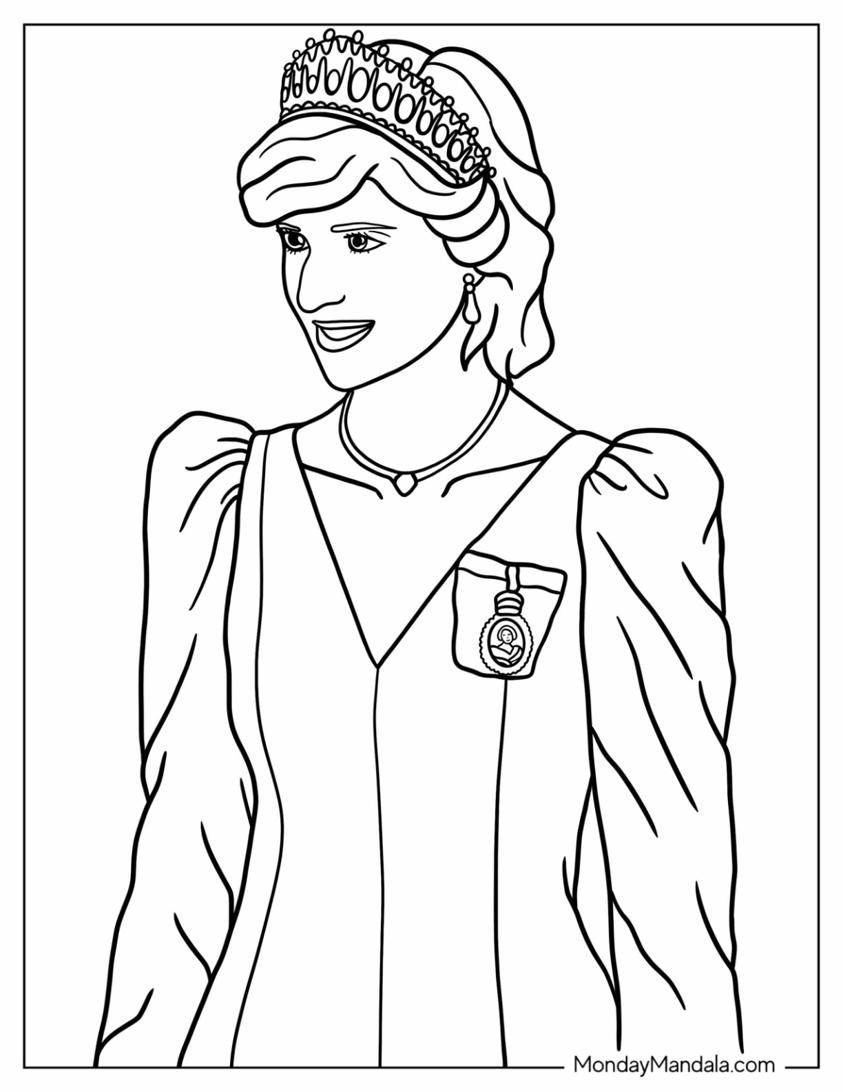 Princess coloring pages free pdf printables