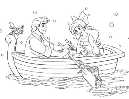 Prince eric and ariel coloring page