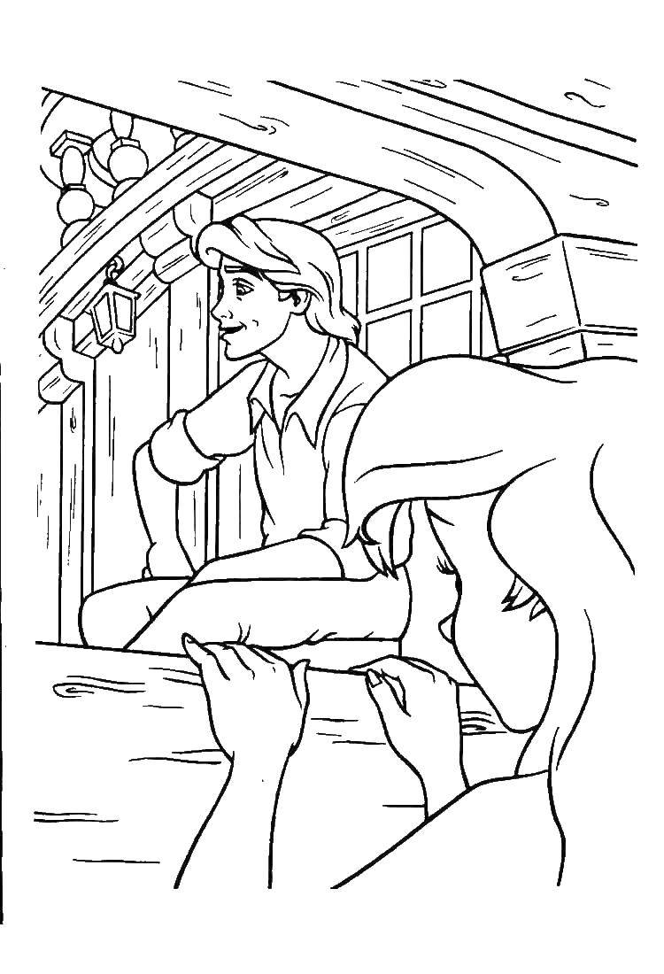 Online coloring pages coloring mermaid watches prince eric coloring