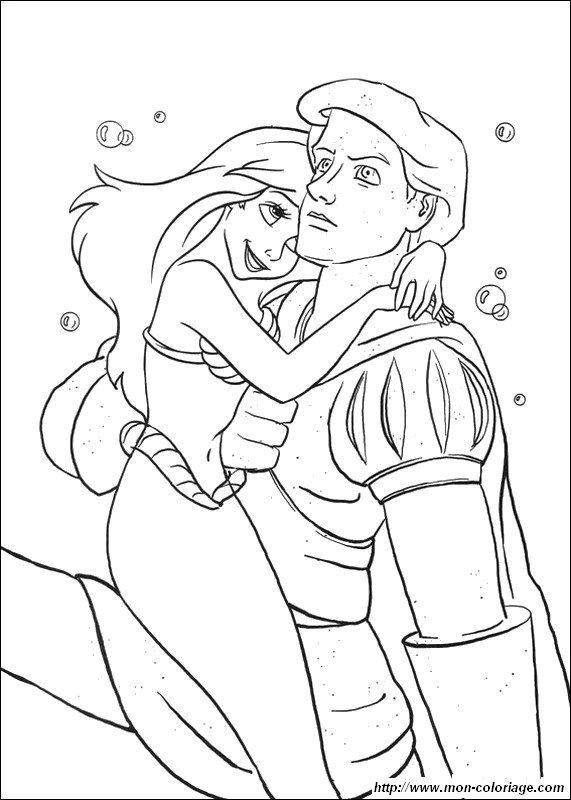 Coloring the little mermaid page eric and ariel the little mermaid to print out or color online