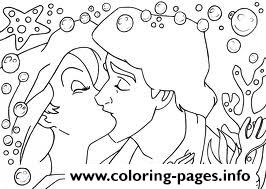 Eric kissing ariel disney princess saf coloring page printable