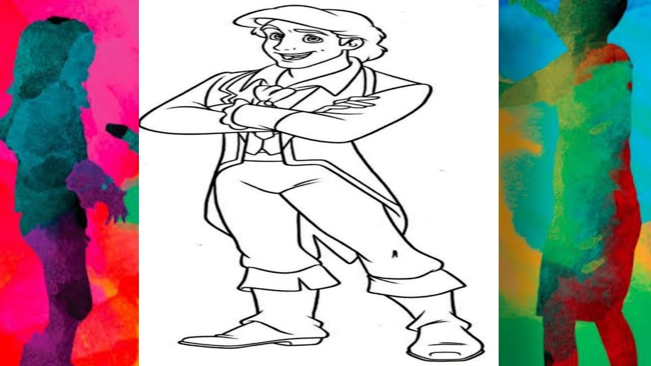 Prince eric drawing the little mermaid cartoon colouring ðâ craft by colouringday