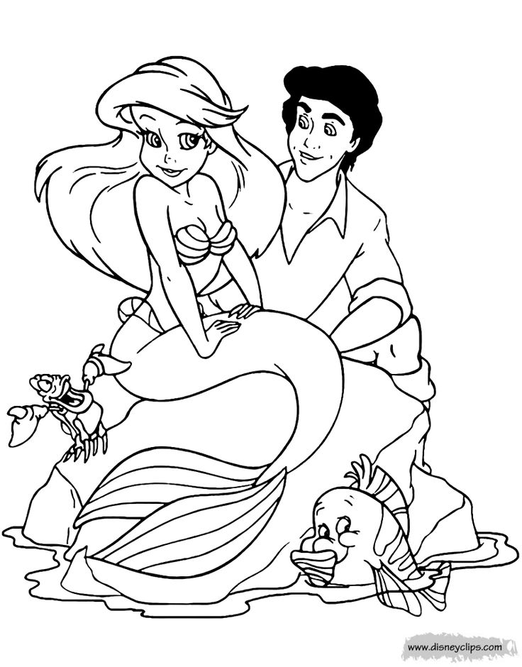 Coloring page of ariel eric flounder and sebastian thelittlemermaid mermaid coloring pages ariel coloring pages cartoon coloring pages