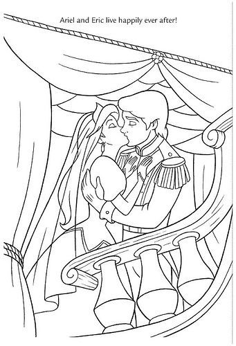 Ariel eric wedding mermaid coloring pages mermaid coloring cartoon coloring pages