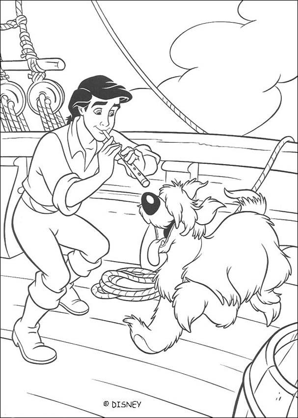 Prince eric and his dog coloring pages